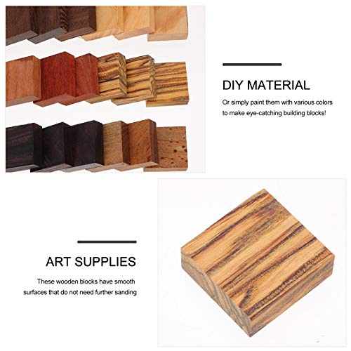 EXCEART 24pcs Wooden Pieces for Wood Jewelry Ring Making Wood Ring Materials with Different Natural Wooden Textures Wood Blanks for DIY Wooden Resin EXCEART