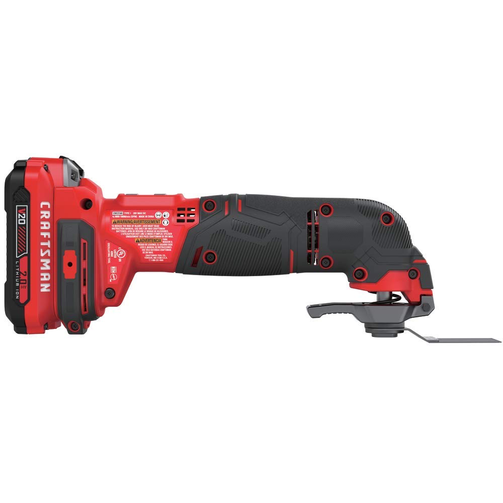 CRAFTSMAN V20 Cordless Multi-Tool, Oscillating Tool Kit, 16 Piece Kit with Blades, Sand Paper, Battery and Charger Included (CMCE500D1) Craftsman