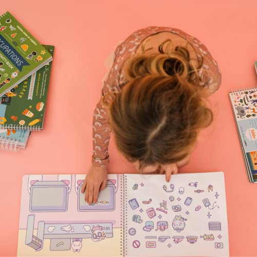 My First Trip Sticker + Coloring Book (500+ Stickers & 12 Scenes) by Cupkin - Side by Side Activity Book Design - Fun Toddler Travel Essential CUPKIN