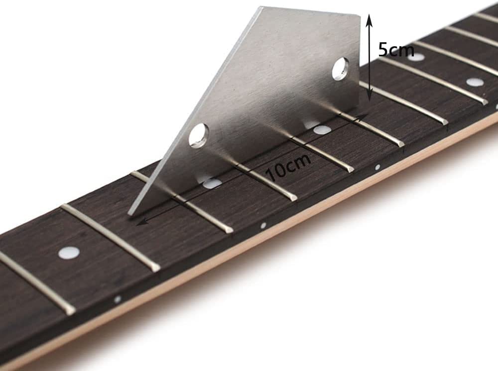 Jiayouy 4Pcs Luthier Tools Set Dual Scale Guitar Neck Notched Straight Edge String Action Gauge Ruler Fret Rocker Fret Leveling Beam for Guitar and Jiayouy