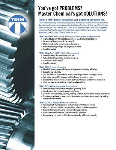 TRIM Cutting & Grinding Fluids SC520/1 General Purpose Semisynthetic Fluid Concentrate, 1 gal Jug Trim