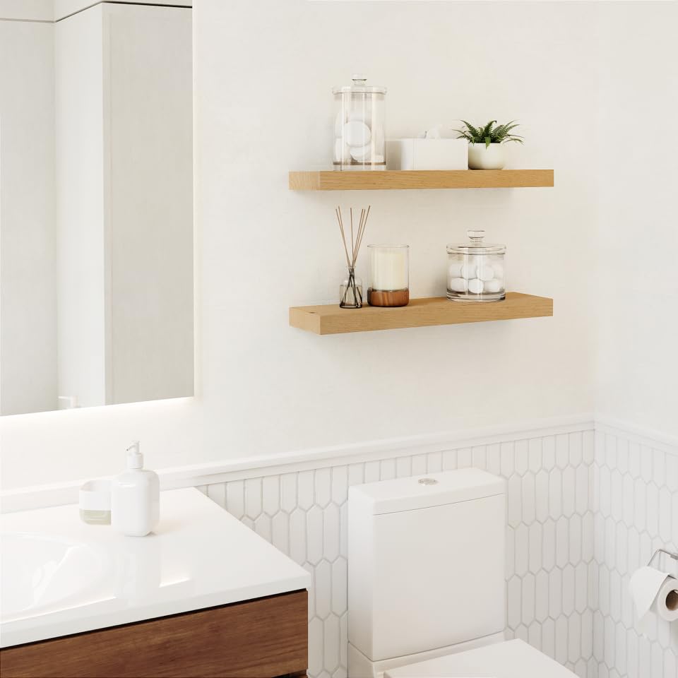 Rustic Floating Wall Shelves Set of 2 by Imperative Décor - Versatile Wooden Display for Home and Office Imperative Décor