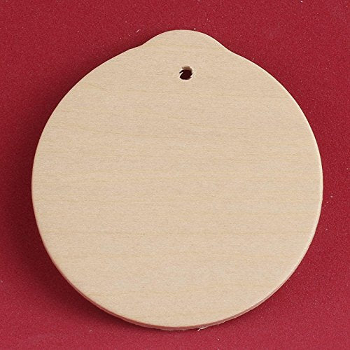 Package of 24 Unfinished Round Wood Christmas Ornaments - Ready to Be Painted and Decorated Factory Direct Craft