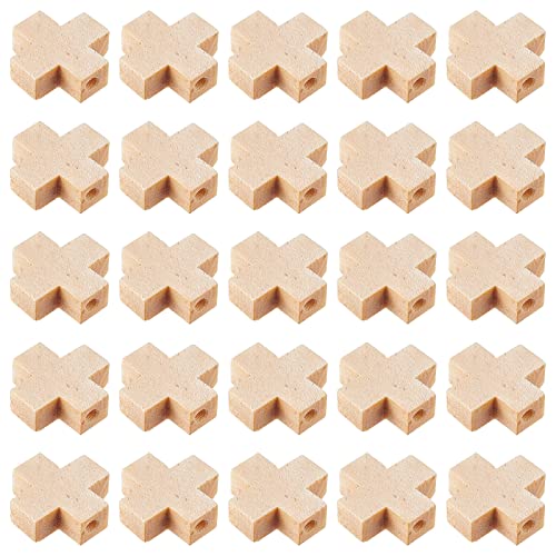 NBEADS 100 Pcs Wooden Cross Pendants, Unfinished Wood Cross Charms Natural Wood Cross Beads for Easter Party DIY Crafts Bracelet Necklace Jewelry NBEADS