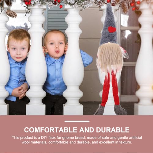 MAGICLULU 12 Pcs Gnome Beards Handmade Dwarf Beard with Wooden Balls Christmas Fluffy Fuzzy Craft Beards for Home Party Decor MAGICLULU