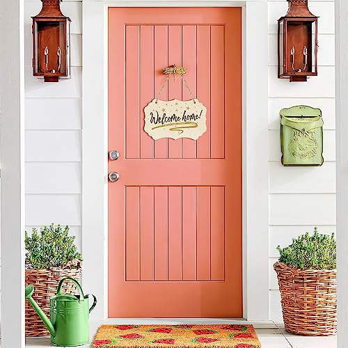 Large Rectangle-Shaped Wooden Welcome Door Sign to Paint 10Pcs, DIY Blank Unfinished Wood Ornament for Crafts Hanging Decorations, Halloween Sophena