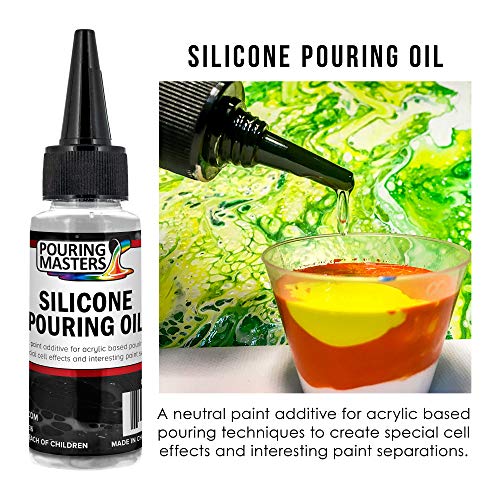 U.S. Art Supply Silicone Pouring Oil - 2-Ounce - 100% Silicone for Dramatic Cell Creation in Acrylic Paint U.S. Art Supply