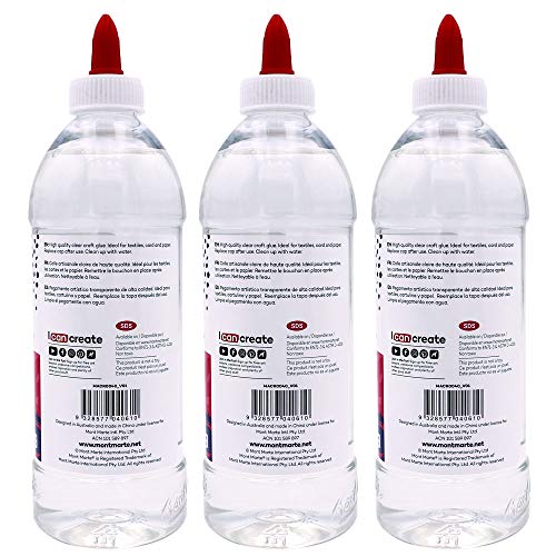 Mont Marte Signature Clear PVA Craft Glue 17.63oz (500g) 3Pack, Suitable for Paper, Card and Fabric MONT MARTE