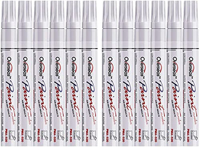 Lesun White Paint Pens Paint Markers, 12 Pack Waterproof Oil-Based Paint Pen Set Quick Dry and Permanent, Markers for Rock Painting, Stone, Ceramic,