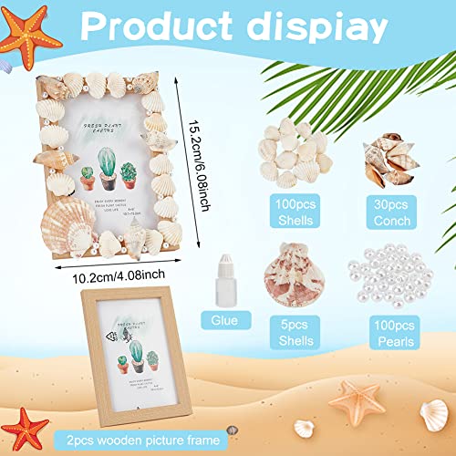 WEBEEDY Unfinished Wooden Photo Frame Craft Kit for Kids DIY Wooden Photo Frames with Stand Shell Wood Photo Picture Frames Making Kit for Kids Craf WEBEEDY