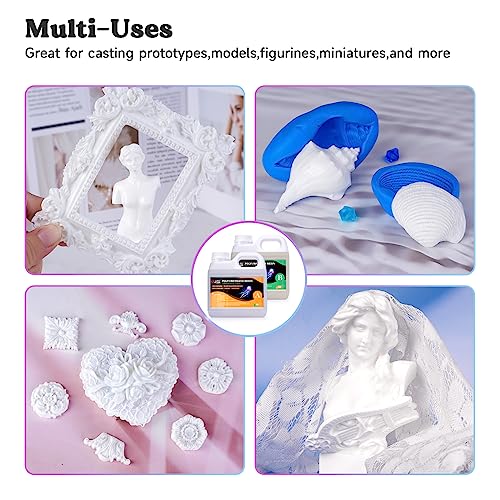 LET'S RESIN Polyurethane Resin, 60oz 2 Part Casting Resin, Fast Cured Resin within 10 Minutes, Ultra Low Viscosity & Low Odor Pourable Liquid Plastic LET'S RESIN