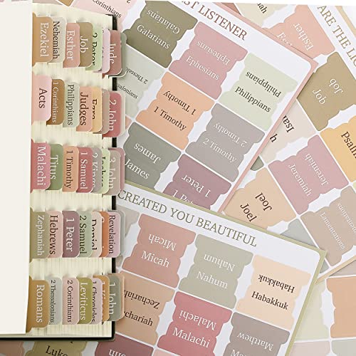 Mr. Pen- Bible Tabs, 75 Tabs, Boho Theme, Laminated Bible Tabs for Women and Men, Bible Tabs for Study Bible, Bible Index Tabs, Bible Book Tabs, Mr. Pen