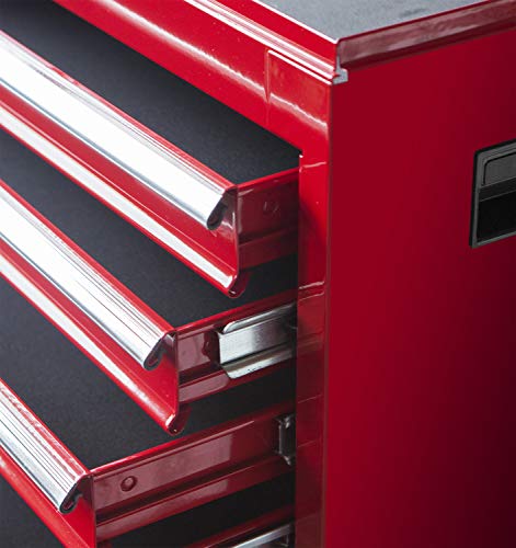 Torin Rolling Garage Workshop Organizer Detachable 4 Drawer Tool Chest with Large Storage Cabinet and Adjustable Shelf, 11" 20.3" 40.4", Red Torin