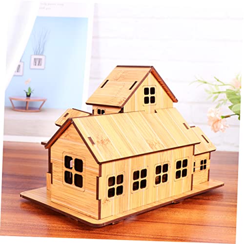 VICASKY Wooden Mini House DIY Mini House Craft Wood Ornaments Unfinished Wood Brain DIY Wood Toy Tiny House DIY for Kids Art and Craft for Kids Toys VICASKY