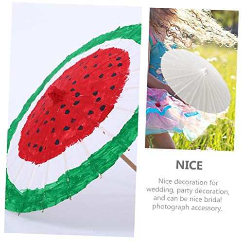 COHEALI 4 Pcs Graffiti Umbrella Unfinished Umbrella Bride Lace Parasol White Parasols Bulk Diy Drawing Umbrella Wedding Decoration Diy Art Craft COHEALI