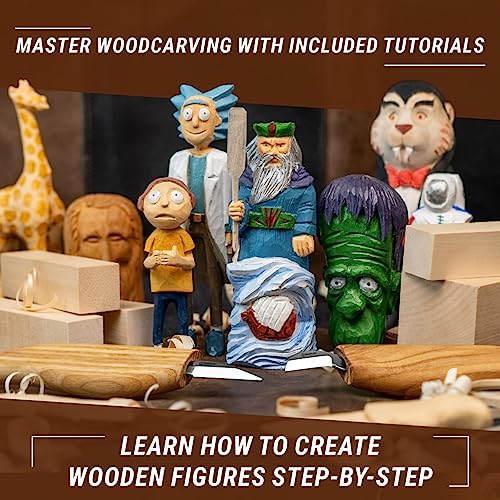 BeaverCraft Wood Carving Kit S16 Wood Whittling Kit for Beginners Kids Wood Carving Set - Whittling knife, Chip Wood Carving Knife, Basswood Carving BeaverCraft