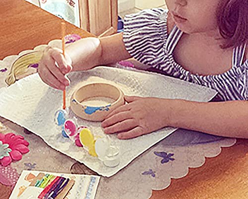 Penta Angel Wood Bangle Bracelets 4Pcs 2.8inch Unfinished Natural Round Large Wooden Ring for Art & Craft Project DIY Jewelry Making Painting PENTA ANGEL