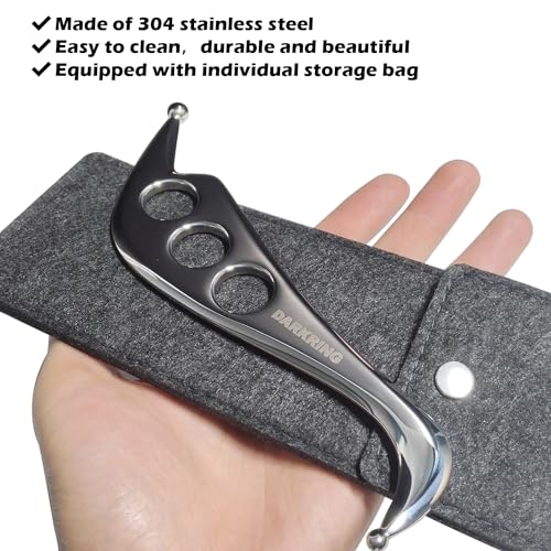 Stainless Steel Muscle Scraper Massage Tool gua sha iastm for deep Tissue Scraping for myofascial Release (Patent Pending) DARKRING