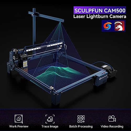 SCULPFUN CAM500 Lightburn Camera,Precise Positioning Lightburn Camera for Laser Engraver,HD Rrecording,Batch Engraving,Image Ttracing,Working Range SCULPFUN