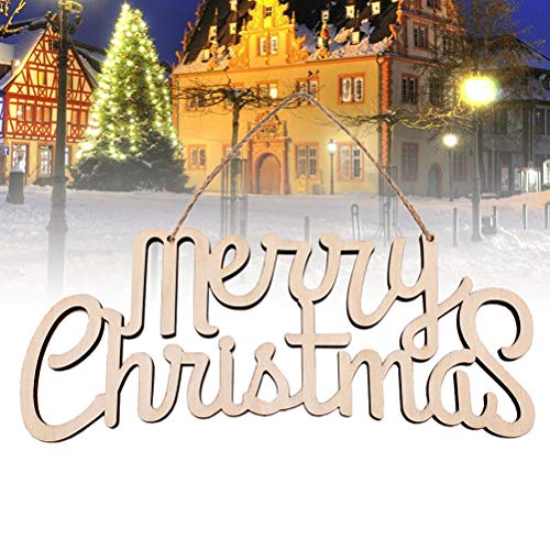 SUPVOX Merry Christmas Wooden Cutout Letter Plaque Hanging Signs Home Decoration SUPVOX