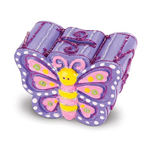 Melissa & Doug Created by Me! Favorite Things Craft Kits Set: Decorate-Your-Own Flower and Heart Treasure Boxes and Butterfly Bank Melissa & Doug
