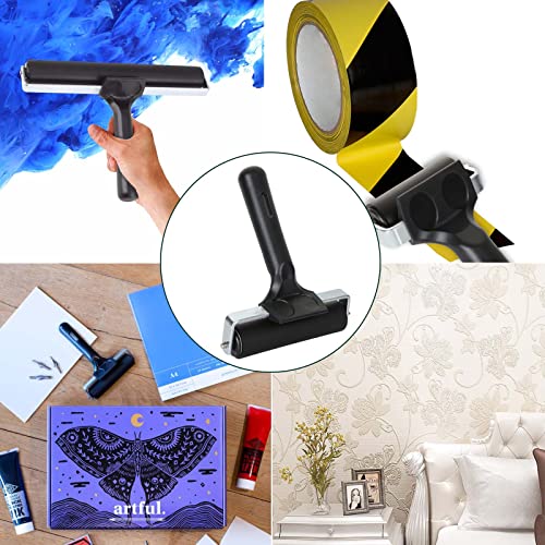 ZOEYES 4 Pack Rubber Brayer Roller, Vinyl Rubber Brayer, Ink Printmaking Roller Tool for Crafting, Painting, Ink Paint Block Stamping, Wallpapers, ZOEYES