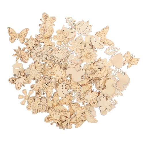 Yardenfun 100pcs Christmas Wood Chips Unfinished Wood Slice Paintable Christmas Ornaments Holiday Tree Decoration Birthday Decoration for Girl DIY Yardenfun