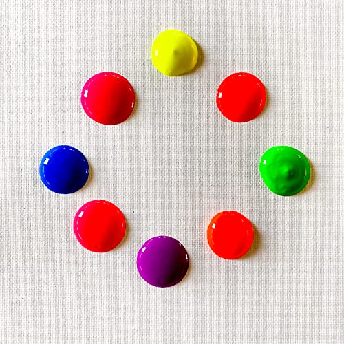 milo Fluorescent Tempera Paint Set of 8 Colors | 8 oz Bottles | Made in the USA | Washable and Non-Toxic Neon Art & Craft Poster Primary Paints for milo