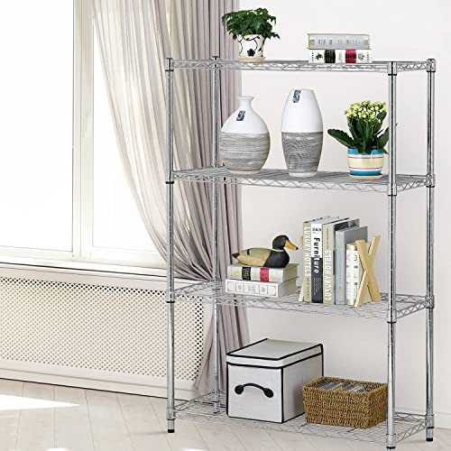 HCY 4-Tier, Shelf Heavy Duty, Shelving Unit NSF Height Adjustable Metal Storage Rack for Laundry Bathroom Kitchen Garage Pantry Organization 1000 LBS HCY