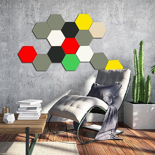 120 Pcs Unfinished Wood Hexagon Pieces 1/5" Thick Wooden Hexagon Cutouts Blank Wood Hexagon Slices Wooden Chips Embellishments for DIY Crafts AWIZOM