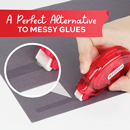 XFasten Adhesive Roller for Scrapbooking, 8mm x 30ft 4-Pack Double Sided Glue Tape Roller, Scrapbook Supplies for Adults, Photo Tape for Scrapbooking XFasten