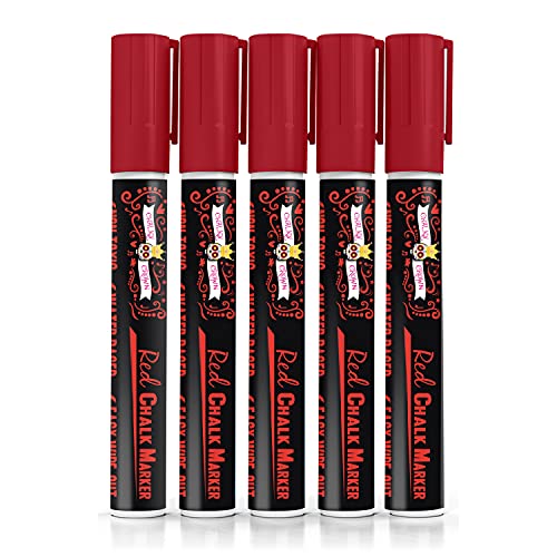 CHALKY CROWN Liquid Chalk Marker Pen - Dry Erase Marker - Chalk Markers for Chalkboard Signs, Windows, Blackboard, Glass - 6mm Reversible Tip - 24 CHALKY CROWN