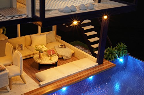 Flever Dollhouse Miniature DIY House Kit Manual Creative with Furniture for Romantic Artwork Gift (Perfect Time Apartment) Flever