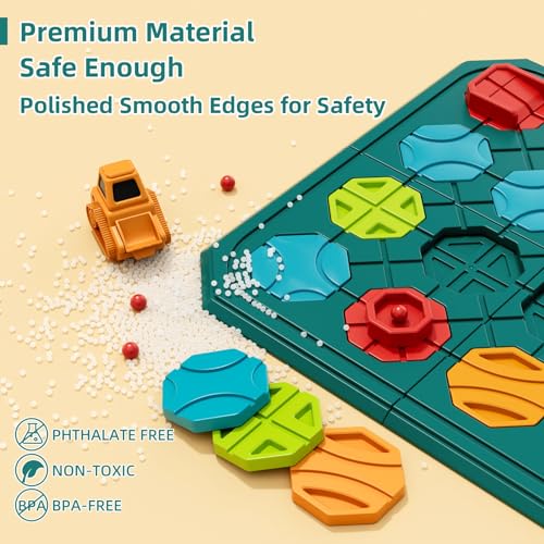 STEM Board Games Educational Learning Toys, Brain Teasers Puzzles Logical Road Builder, Montessori Preschool Birthdays Gifts for Kids Ages 3-8 Year burgkidz