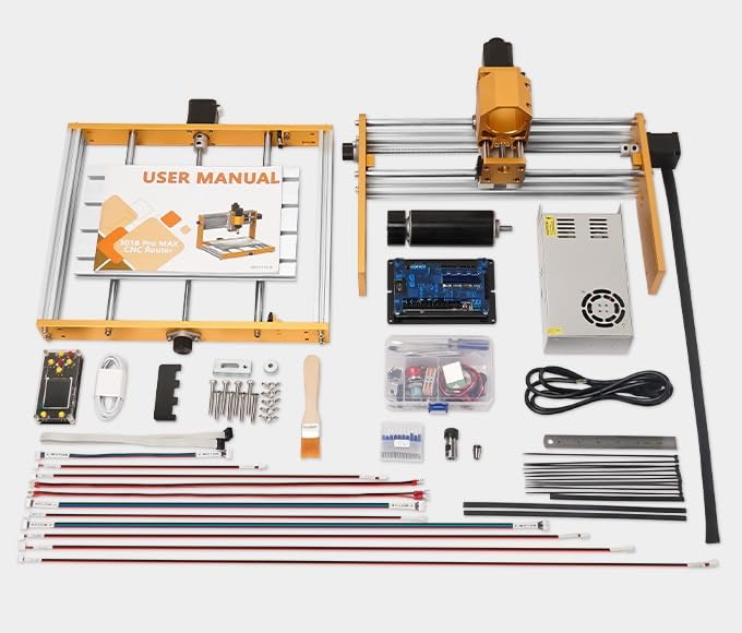 LUNYEE 3018 PRO MAX CNC Machine 500W All-Metal CNC Router Machine 3 Axis Limit Switches & Emergency-Stop with GRBL Offline Control for Cutting Wood LUNYEE