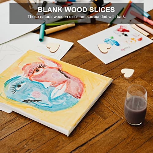 MAGICLULU 100pcs 20mm Unfinished Wood Heart Slices Mini Wood Heart Cutouts Blank Wooden Hearts Shapes Ornaments for DIY Craft MAGICLULU