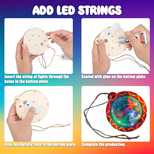 FTBox Christmas Wood Crafts Kit for Kids, Arts and Crafts Gifts for Boys Girls, Craft Activities Painting Art Toys for 6 7 8 9 10 11 12 Year Old FTBox