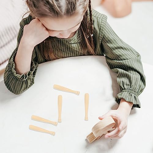 Bats Unfinished Mini Wooden Baseball 20pcs Natural Wood Unpainted Charm for Scrapbooking Keychain Accessories Action Figures DIY Craft Projects jojofuny