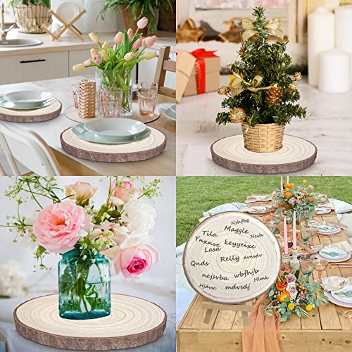 Wood Slices 6Pcs 10"-12.5 Inch Wood Slices for Centerpieces/Table Large Wood Rounds for Centerpieces/Crafts/Ornaments/DIY Projects ZKHOB