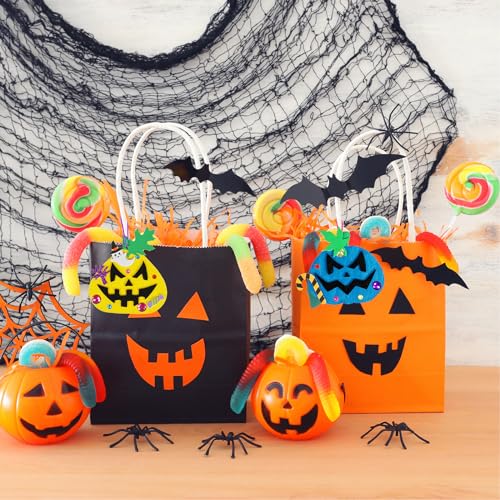Winlyn 63 Sets Halloween Craft Kits Fall Crafts DIY Wooden Pumpkin Ornaments Decorations Art Sets Unfinished Wood Pumpkins Halloween Stickers for Winlyn