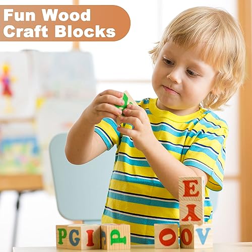 Barydat 300 Piece 1 Inch Wooden Cube Unfinished Wooden Craft Cube Natural Blank Wooden Block for Craft Wood Square Block Cube Craft Wood Craft Supply Barydat