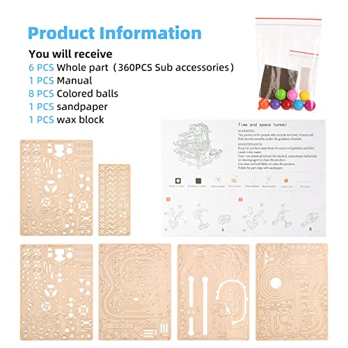 3D Wooden Marble Run Puzzle Kit - Mechanical Model for Adults, Brain Teaser and DIY Hobby Assembly eaclqins