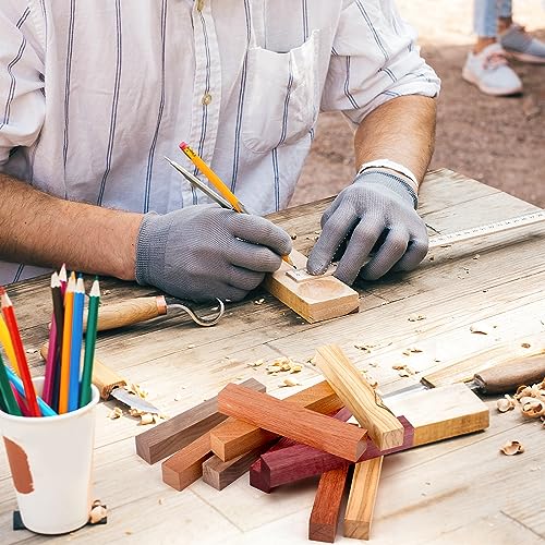 Qilery 50 Pcs Exotic Wood Pen Blanks Pen Turning Supplies DIY Crafts Pen Turning Kit, Black Walnut, Cherrywood, Peltogyne, Zebrawood, Bubinga, 10 of Qilery