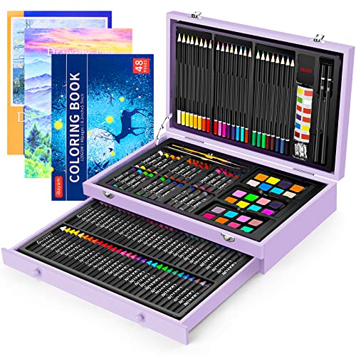 Art Supplies 150-Pack Deluxe Wooden Art offers Set Crafts Drawing Painting Kit