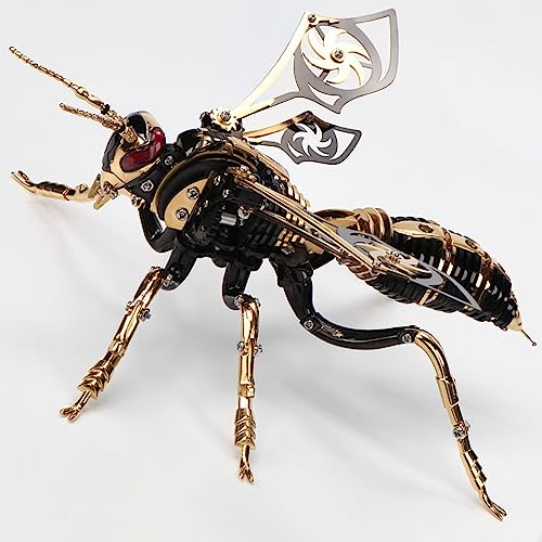 3D Metal Puzzles for Adults: The Northern Giant Hornet Metal Model Kits, 3D Metal Puzzle Mechanical Wasp Building Blocks, Difficult DIY for Assembly, OreilleStar