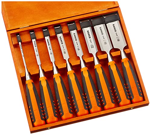 Bahco 424-P Bevel Edge Chisel Set 8 Wood Box BAH424PS8 Bahco