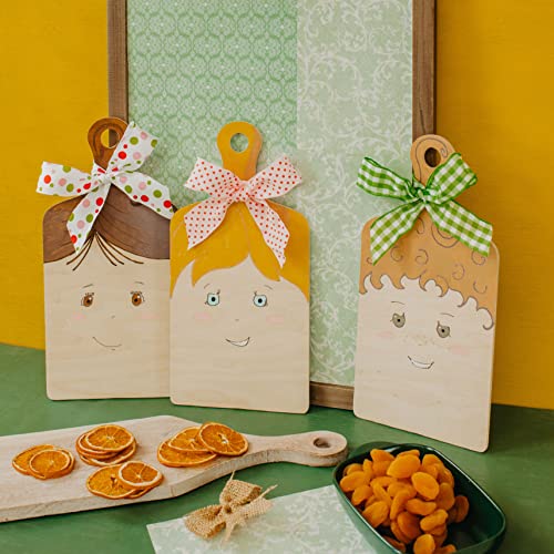 Wooden Cutting Board Shapes, 12" with Handle, Pack of 3 Wooden Cutting Boards by Woodpeckers, for Kitchen, Decor, and Charcuterie Boards Woodpeckers