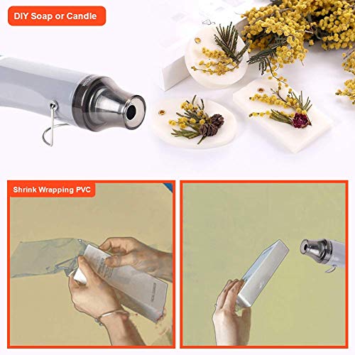 Homidic Heat Gun Upgraded to 662℉, Dual-Temperature Professional Heat Tool, Mini Handheld Hot Air Gun for Embossing Shrink Wrapping Paint Crafts Homidic