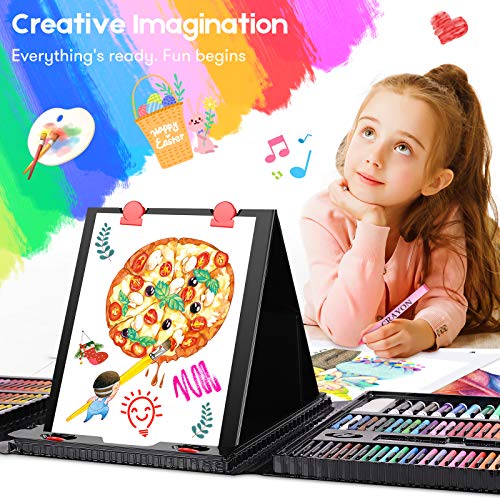 iBayam Art Kit, 251-Pack Art Supplies Drawing Kits, Arts and Crafts Gifts Box for Kids Teen Girls Boys, Art Set Case with Trifold Easel, Scratch iBayam