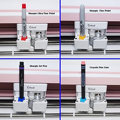 8 Packs Pen/Marker Adapter Set Compatible with Cricut (Explore Air,Air 2,Air 3, and Maker,Maker 3),Pen Adapter Compatible with Sharpie/BIC/Crayola LiangHuLo